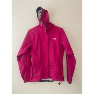 North face small pink hyvent rain jacket